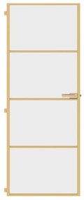 vidaXL Εσωτερική Πόρτα Χρυσή 76 x 201,5 εκ. Ψημένο Γυαλί & Αλουμίνιο
