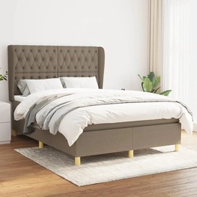 Κρεβάτι Boxspring με Στρώμα Taupe 140x200 εκ. Υφασμάτινο