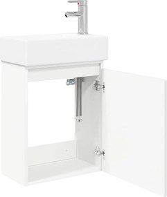 vidaXL Μονάδα μπάνιου με βρύση Λευκό 45,5 x 25,5 x 84 εκ