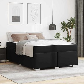 vidaXL Σκελετός Κρεβατιού Άλλο Μαύρο 160 x 200 cm Τεχνητό δέρμα