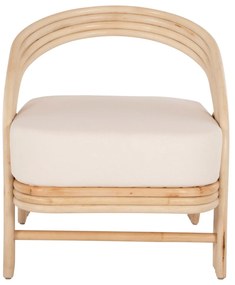 Πολυθρόνα DONITA C9838 Φυσικό Rattan με Λευκό Μαξιλάρι 67x74x78Υεκ. 67x74x78 εκ.