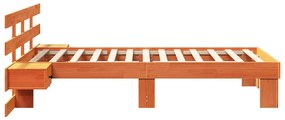 vidaXL Σκελετός Κρεβατιού Καφέ κεριού 75 x 190 cm Μασίφ ξύλο πεύκου