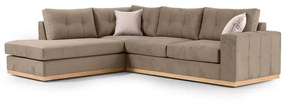 Γωνιακός καναπές δεξιά γωνία Boston ύφασμα mocha-cream 280x225x90εκ Υλικό: FABRIC 168-000024