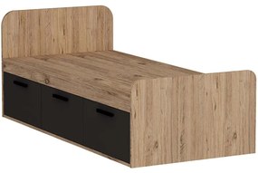 Κρεβάτι Παιδικό Akser 550ARN1509 91x193,6x71,5cm Pine-Anthracite Single