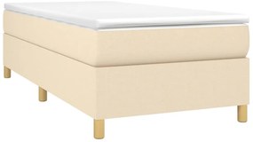vidaXL Σκελετός Κρεβατιού Χωρίς Στρώμα Κρεμ 100 x 200 εκ. Υφασμάτινο