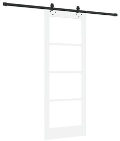vidaXL Συρόμενη Πόρτα Χειροκίνητος Λευκό 78 x 202 εκ. Ξύλο και μέταλλο