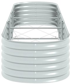 vidaXL Ζαρντινιέρα Υπερυψωμένη Ασημί 320x80x44 εκ. Γαλβανισμ. Χάλυβας