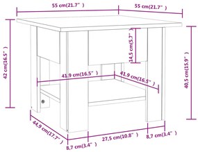 vidaXL Τραπεζάκι Σαλονιού Λευκό 55x55x42 εκ. Επεξεργ. Ξύλο