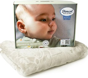 Κουβέρτα Βελουτέ Κούνιας (110x140) Dimcol Sweet Bear 22