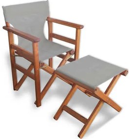 Bliumi  Πολυθρόνα με Σκαμπώ Οξιά 86x60x51 Bliumi 5168G/ 5176G Γκρι BEST-212347