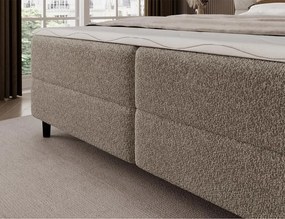 Επενδυμένο κρεβάτι Mecan-Μπεζ-160 x 200