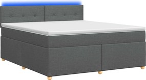 vidaXL Κρεβάτι box spring με στρώμα Σκούρο Γκρι 140 x 190 cm Ύφασμα
