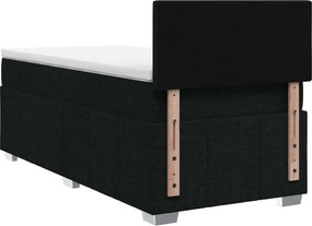 vidaXL Κρεβάτι box spring με στρώμα Μαύρο 80 x 200 cm Ύφασμα