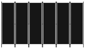 vidaXL Διαχωριστικό Δωματίου με 6 Πάνελ Μαύρο 300 x 180 εκ.