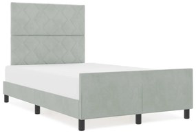 vidaXL Κρεβάτι Ιδιότητες Ανοιχτό Γκρι 120x200 εκ. Βελούδο