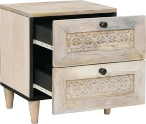 vidaXL Κομοδίνο Λευκό 40 x 33 x 46 εκ. Επεξεργασμένο Ξύλο