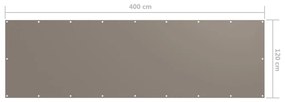 Διαχωριστικό Βεράντας Taupe 120 x 400 εκ. Ύφασμα Oxford - Μπεζ-Γκρι