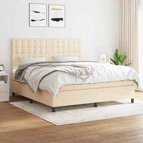 ΚΡΕΒΑΤΙ BOXSPRING ΜΕ ΣΤΡΩΜΑ ΚΡΕΜ 180X200 ΕΚ. ΥΦΑΣΜΑΤΙΝΟ 3142118