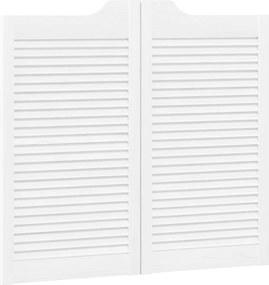 vidaXL Πόρτες Swing 2 pcs Λευκό Μασίφ Ξύλο Πεύκου