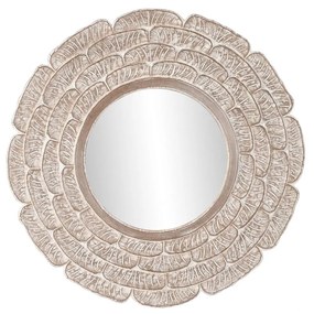 Τοίχο καθρέφτη DKD Home Decor Λευκό Φυσικό Ινδός Μαρινάτος 90 x 1,5 x 90 cm (90 Τεμάχια)