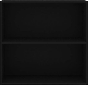 vidaXL Βιβλιοθήκη με 2 Ράφια Μαύρη 80x30x76,5 εκ. από Επεξ. Ξύλο