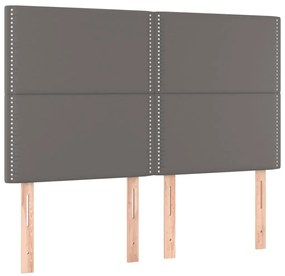 Κεφαλάρι Κρεβατιού LED Γκρι 144x5x118/128 εκ - Γκρι