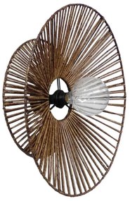 Φωτιστικό Τοίχου Κωνικό Στυλ Μπαμπού Διπλό Vc-C-Ce 31-1340 1/Ε27 Φ60/Φ40cm 20cm Brown Heronia