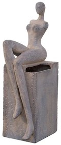 Artekko Cement Γκρι Διακοσμητικό Κασπώ με Γυναικεία Φιγούρα από Μαγνήσιο (27.5x17.5x63)cm Artekko D77595-DS