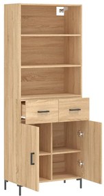 vidaXL Ντουλάπι Sonoma δρυς 69,5 x 34 x 180 εκ. από Επεξεργασμένο Ξύλο