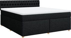 vidaXL Κρεβάτι Boxspring με Στρώμα Μαύρο 180x200 εκ. Υφασμάτινο