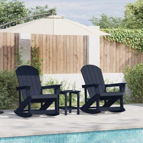 vidaXL Σετ Ξαπλώστρας Κήπου 3 pcs Ναυτικό μπλε HDPE