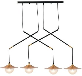 Φωτιστικό Οροφής HL4314P96BB 4ΧG9 97X20ΧΗ128 Brass-Black Aca Decor Metal, Glass