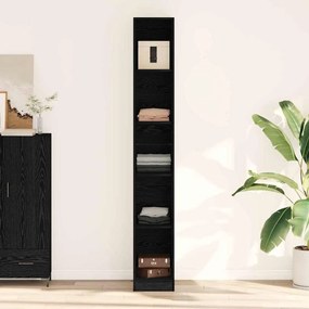vidaXL Ντουλάπι Μαύρη δρυς 30 x 50 x 200 εκ. Επεξεργασμένο ξύλο