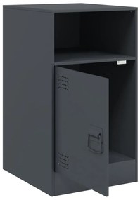 vidaXL Κομοδίνα 2 τεμ. Ανθρακί 34,5x39x62 εκ. από Χάλυβα