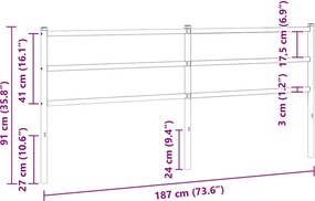vidaXL Ανταλλακτικό κεφαλάρι Λευκό 180 εκ. Μεταλλικό