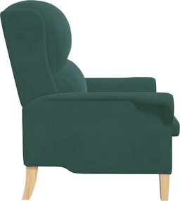 vidaXL Πολυθρόνα Σκούρο πράσινο Βελούδο