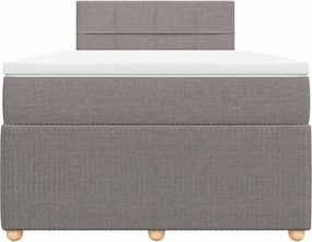 vidaXL Κρεβάτι Boxspring με Στρώμα Taupe 120x190 εκ. Υφασμάτινο