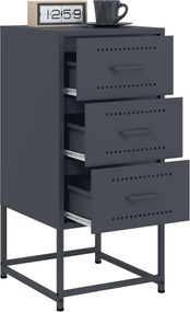 vidaXL Κομοδίνο Ανθρακί 36x39x78 εκ. από Χάλυβα