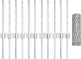 vidaXL Τεντώτο με στήριγμα Ασημί 0,4 x 25 μ Ατσάλι