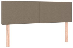 vidaXL Κρεβάτι Boxspring με Στρώμα &amp; LED Taupe 140x190 εκ. Υφασμάτινο