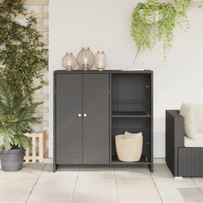 vidaXL Ντουλάπα αποθήκευσης  Μαύρη 100x36x102 εκ. Ρατάν