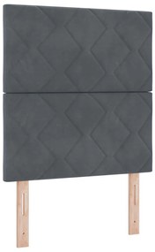 vidaXL LED Κεφαλάρι με φώτα λωρίδας LED Σκούρο γκρι 80 cm Βελούδο