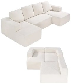 VEVOR Modular Sectional Sofa U Shaped Cloud Couch with Chaise and Cushion Beige