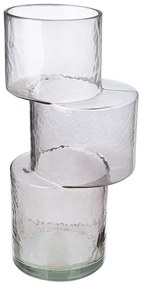 Βάζο 'Levels' Γυαλί Γκρι 11.5x13.5x28.5cm-05161273