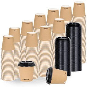 vidaXL Ποτήρια Καφέ Χάρτινα με Καπάκια 120 ml 1000 Τεμάχια Καφέ