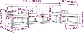 vidaXL Σειρά Καναπέ Εξωτερικού 4 pcs Λευκό και Μπεζ Πολυεστέρας