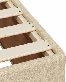 vidaXL Σκελετός Κρεβατιού Χωρίς Στρώμα Κρεμ 200x200 εκ. Υφασμάτινο