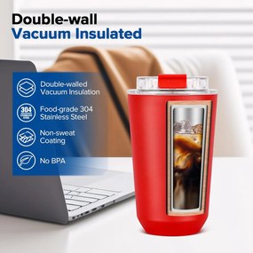 Κούπα Θερμός Ανοξείδωτο BPA Free 355ml - Κόκκινο