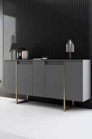 Κονσόλα Ανθρακί / Χρυσό FLUPER 160x35x80
