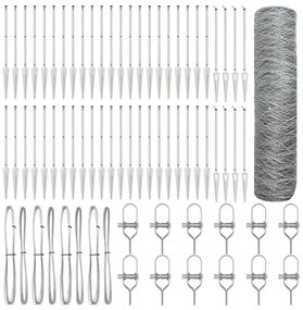 vidaXL Στύλος Περιφράξεων Ασημί 100 x 0,4 m (36 mm πλέγμα) Ατσάλι